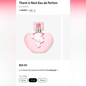 Ariana grande 1.7 oz perfume.